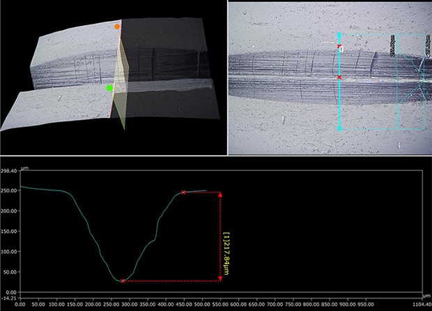 Coaxial illumination + HDR (300x) + 3D display and profile measurement