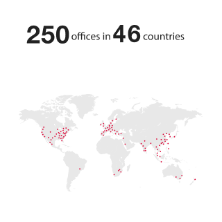 240 offices in 46 countries