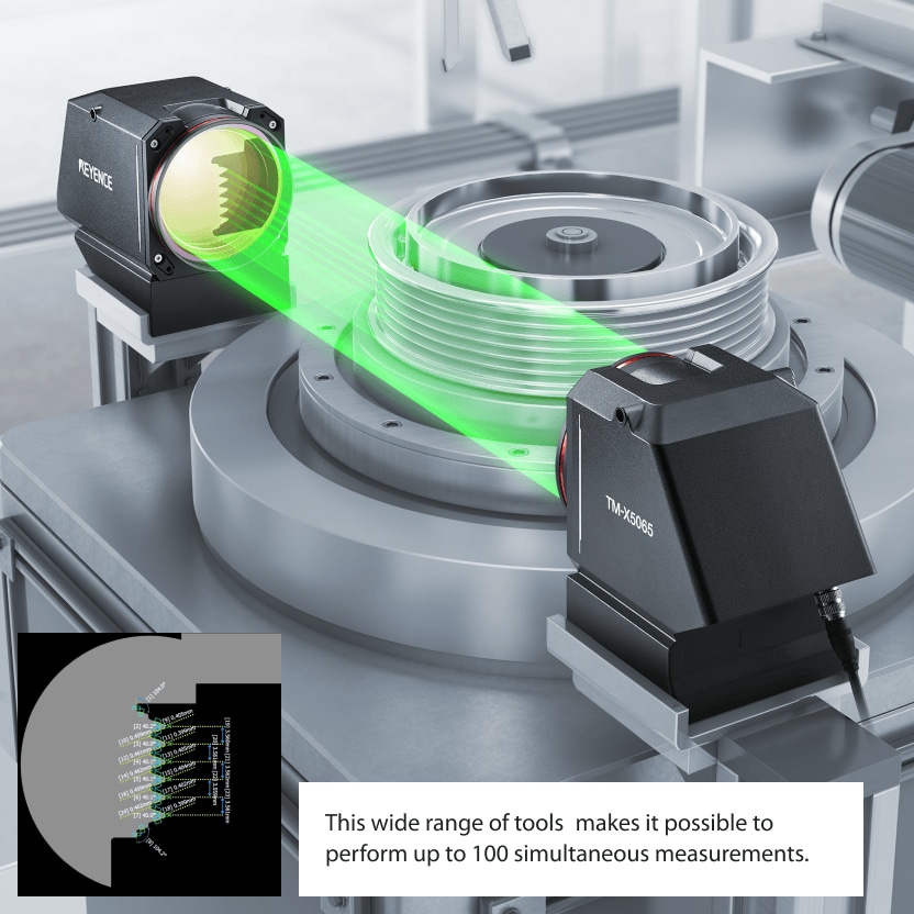 This wide range of tools makes it possible to perform up to 100 simultaneous measurements.