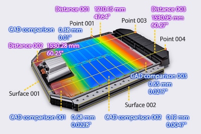 CAD comparison 0.38 mm 0.01″ / Distance 002 1530.28 mm 60.25″ / Distance 001 1210.15 mm 47.64″ / Distance 003 1530.95 mm 60.27″ / CAD comparison 001 0.58 mm 0.0228″ / CAD comparison 002 0.12 mm 0.0047″ / CAD comparison 003 0.55 mm 0.0217″