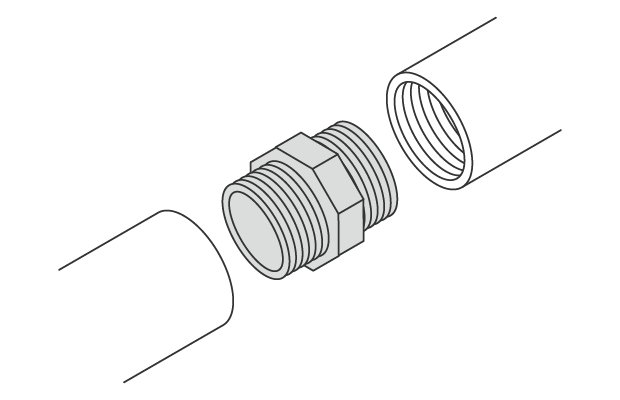 Joints that connect to the internal threads of a pipe.