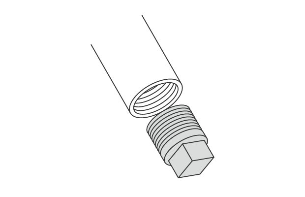 Joints that connect to the internal threads of a pipe to create an end plug.